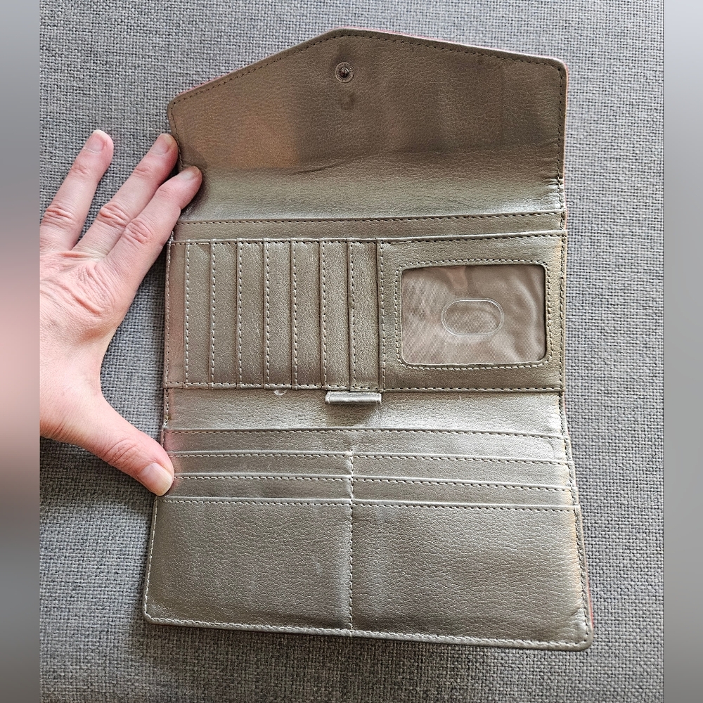 Red Wallet with Button Closure - Picture 6 of 11